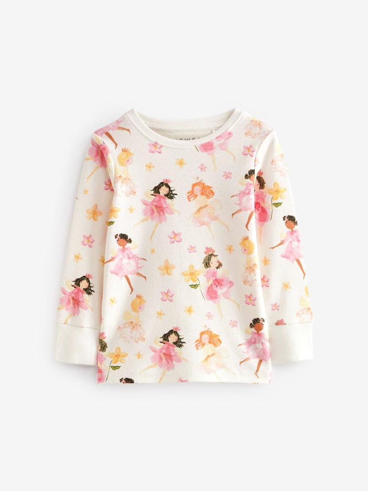 Pink/Cream Fairy Long Sleeve Snuggle Pyjamas 3 Pack (9mths-16yrs) - Image 11 of 15