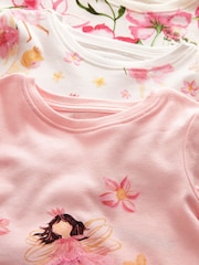 Pink/Cream Fairy Long Sleeve Snuggle Pyjamas 3 Pack (9mths-16yrs) - Image 15 of 15