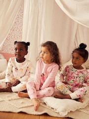 Pink/Cream Fairy Long Sleeve Snuggle Pyjamas 3 Pack (9mths-16yrs) - Image 2 of 15