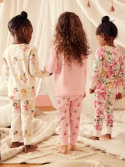 Pink/Cream Fairy Long Sleeve Snuggle Pyjamas 3 Pack (9mths-16yrs) - Image 3 of 15