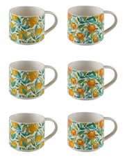 Price & Kensington. Set of 6 Yellow Lemon & Orange Trail Mugs - Image 1 of 3