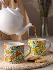 Price & Kensington. Set of 6 Yellow Lemon & Orange Trail Mugs - Image 2 of 3