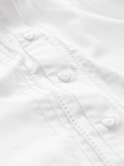White Long Sleeve Scalloped Lace Trim School Blouse (3-14yrs) - Image 8 of 9