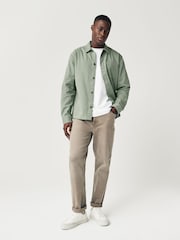 Green Twill Single Pocket Shacket Overshirt - Image 2 of 7