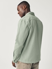 Green Twill Single Pocket Shacket Overshirt - Image 4 of 7
