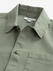 Green Twill Single Pocket Shacket Overshirt - Image 6 of 7