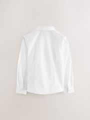 White 5 Pack Long Sleeve Fitted School Shirts (3-17yrs) - Image 3 of 4