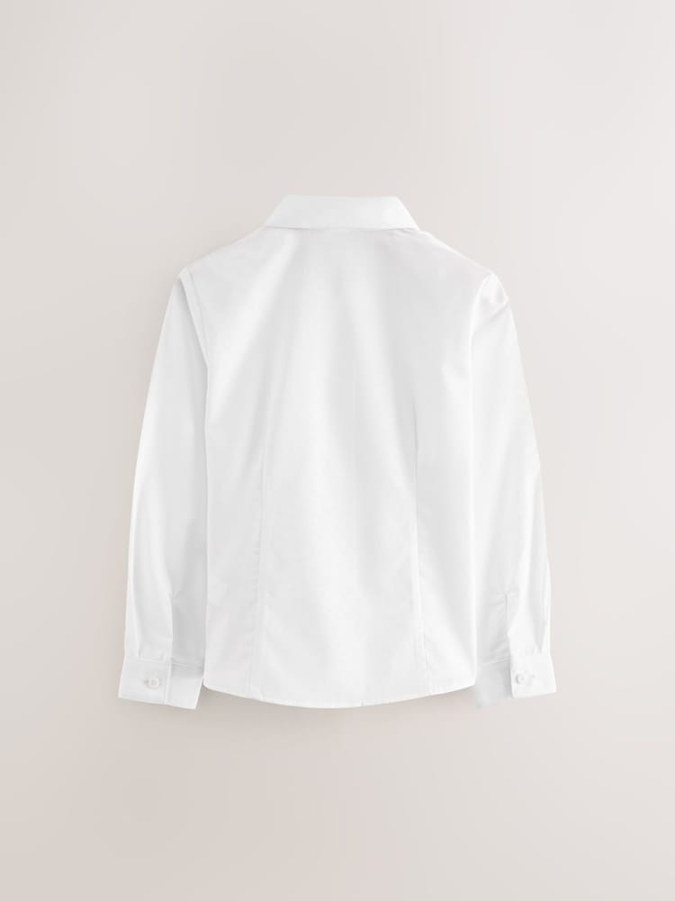 Blanc - Paquet de 5 chemises scolaires ajustées à manches longues (3-17ans) - Image 3 of 4