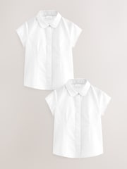Blanc - Lot de 2 Manches courtes Chemises scolaires ajustées (3-17ans) - Image 1 de 4