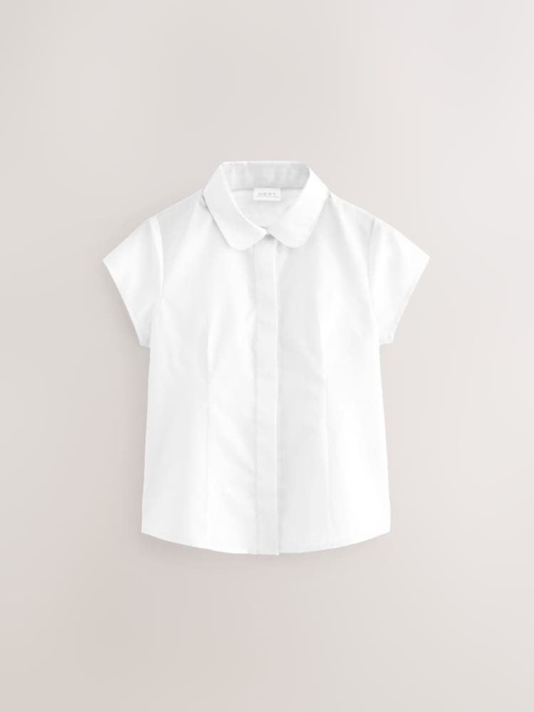 Blanc - Lot de 2 Manches courtes Chemises scolaires ajustées (3-17ans) - Image 2 of 4