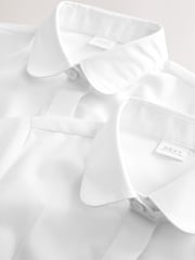 White 2 Pack Short Sleeve Fitted School Shirts (3-17yrs) - Image 5 of 5