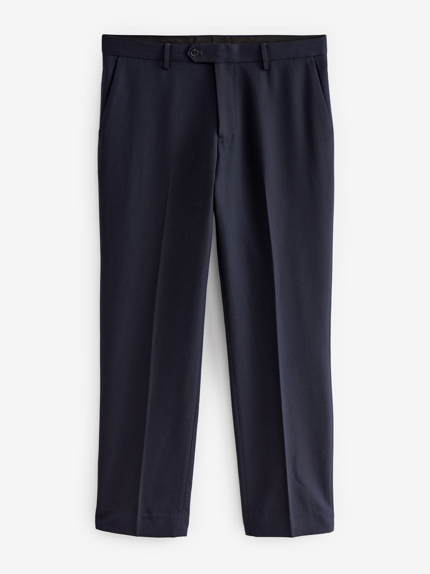 Buy Navy Blue Regular Fit Textured Suit Trousers from Next USA