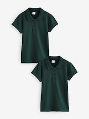Green Regular Fit 100% Cotton Short Sleeve Polo Shirts 2 Pack (3-16yrs) - Image 1 of 5