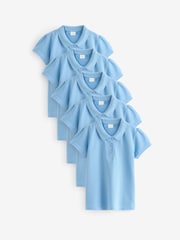 Blue Regular Fit 100% Cotton Short Sleeve Polo Shirts 5 Pack (3-16yrs) - Image 1 of 4