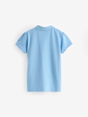 Blue Regular Fit 100% Cotton Short Sleeve Polo Shirts 5 Pack (3-16yrs) - Image 3 of 4