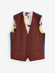Brick Red Regular Fit Motionflex Stretch Waistcoat - Image 7 of 10