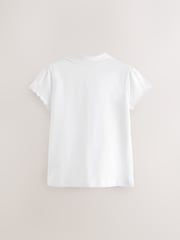 White Cotton Rich Scallop Collar School Polo Tops 2 Pack (3-16yrs) - Image 3 of 5