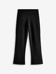 Black Cotton Rich Jersey Stretch Pull On High Waist Boot Cut School Trousers (9-17yrs) - Image 4 of 6