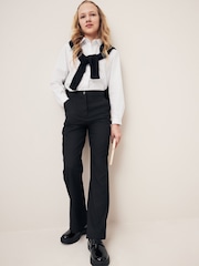 Black Senior High Waist Flared School Trousers (9-17yrs) - Image 1 of 8