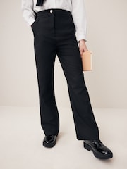 Black Senior High Waist Flared School Trousers (9-17yrs) - Image 2 of 8