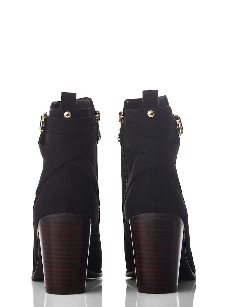 Moda in Pelle Marilena Block Heel Smart Ankle Boots With Double Cross Strap - Image 4 of 4