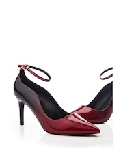 Moda in Pelle Natural Cristel Swirl Cut Topline Ankle Strap Court Shoes - Image 3 of 4