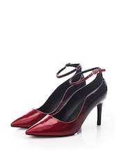 Moda in Pelle Natural Cristel Swirl Cut Topline Ankle Strap Court Shoes - Image 4 of 4
