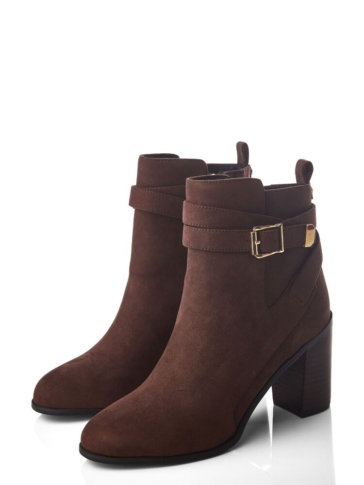 Moda in Pelle Marilena Block Heel Smart Ankle Boots With Double Cross Strap - Image 2 of 4