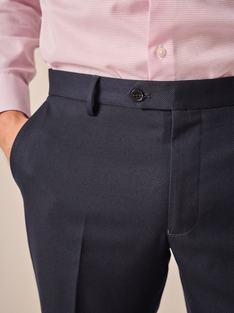 Donkerblauw - Slim Fit - Kostuum met textuur: broek - Image 4 of 9