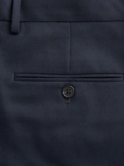 Navy Blue Slim Fit Textured Suit Trousers - Image 8 of 9