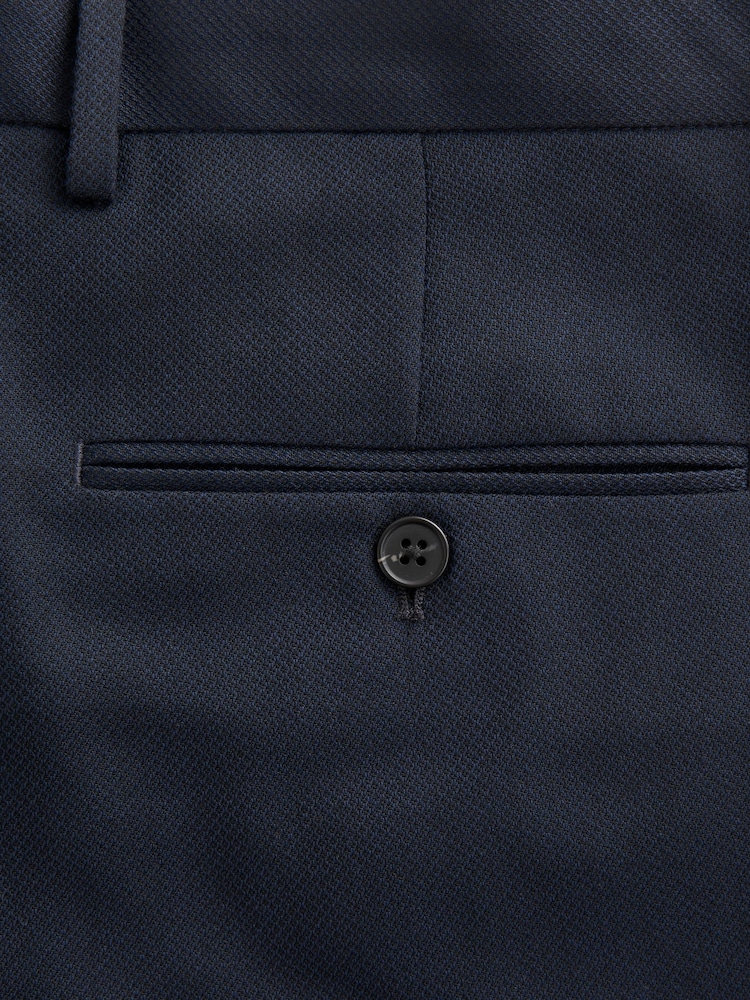 Donkerblauw - Slim Fit - Kostuum met textuur: broek - Image 8 of 9