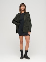 Superdry Green St Tropez M65 Embellished Military 100% Cotton Jacket - Image 4 of 6