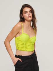 Superdry Yellow Satin Cami Midi Corset - Image 1 of 5