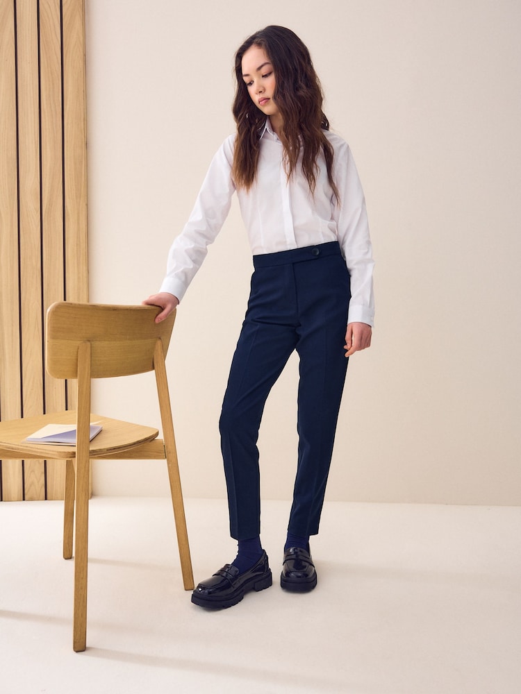 Navy Blue Plain Front School Trousers (3-18yrs) - Image 2 of 10