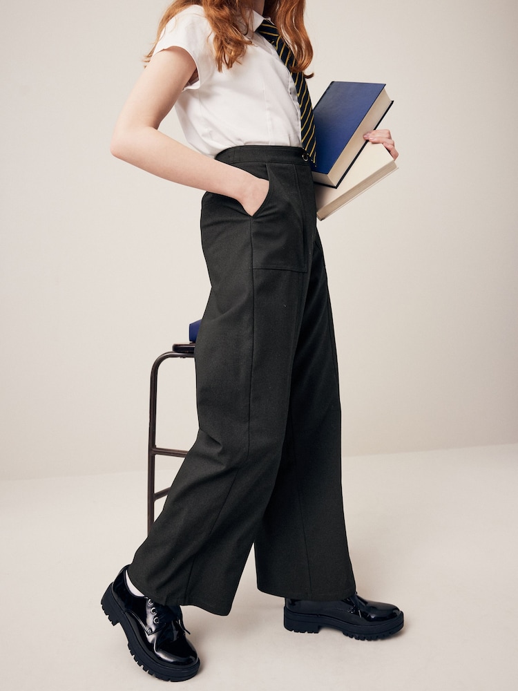 Black Senior Wide Leg Trousers (9-18yrs) - Image 2 of 7