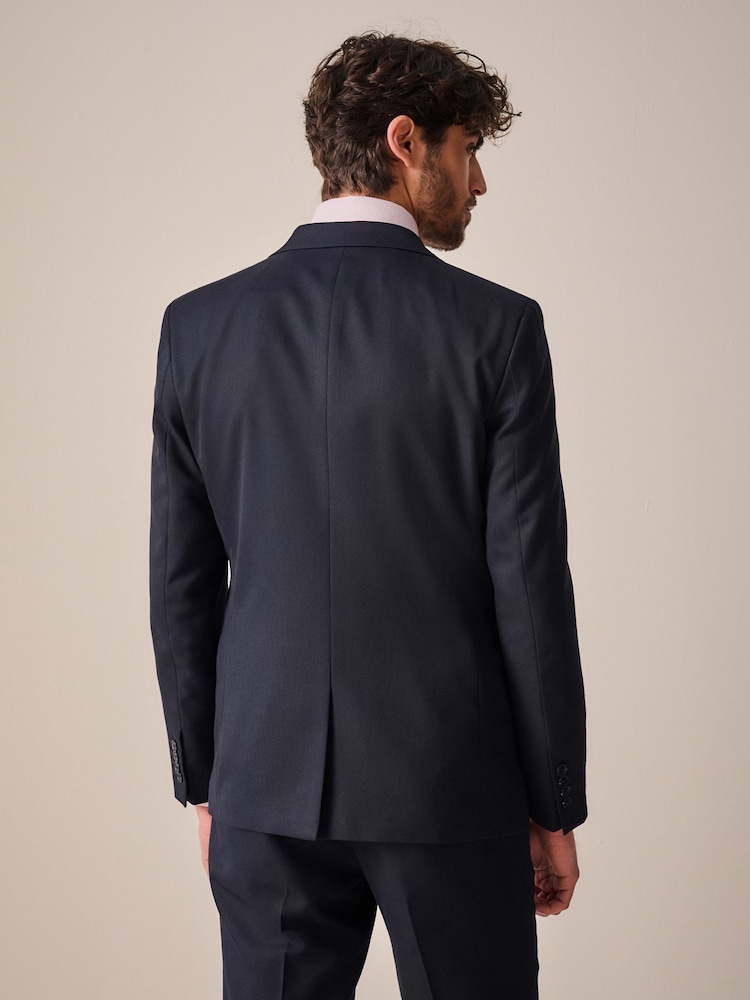 Bleu marine - Slim Fit (Slim Fit) - Veste de costume texturée - Image 3 of 11