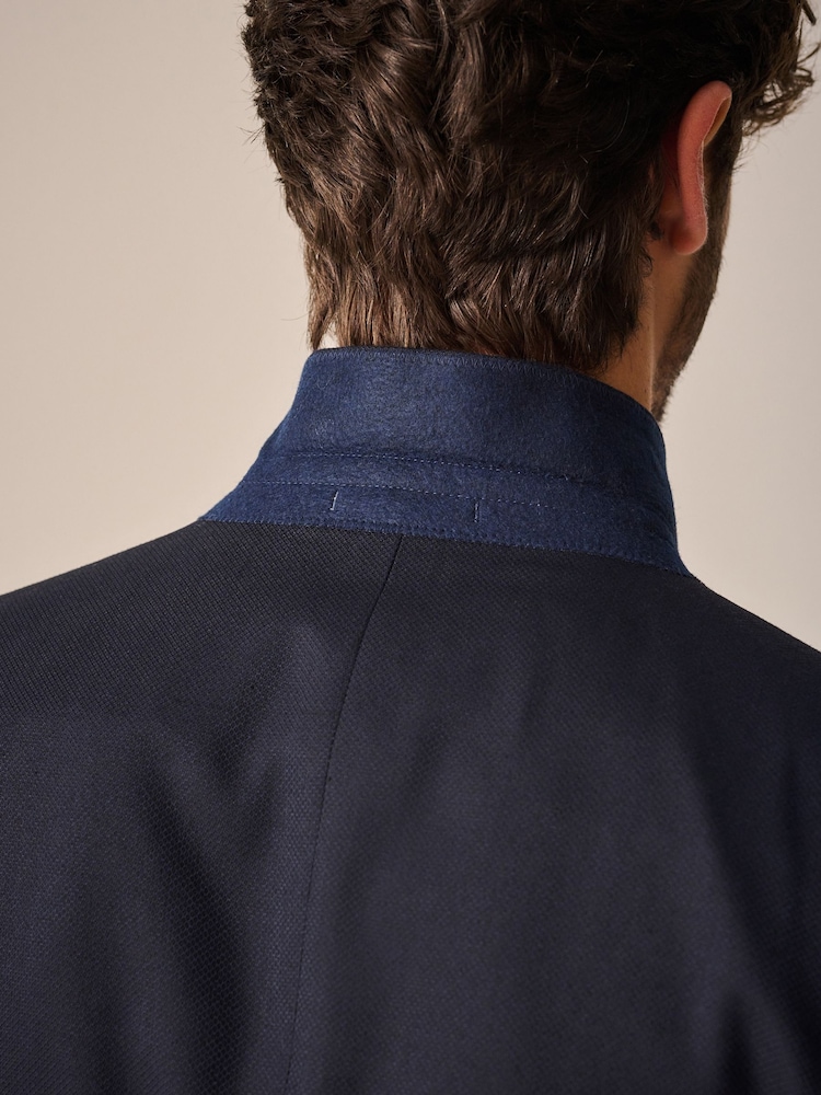 Bleu marine - Slim Fit (Slim Fit) - Veste de costume texturée - Image 4 of 11