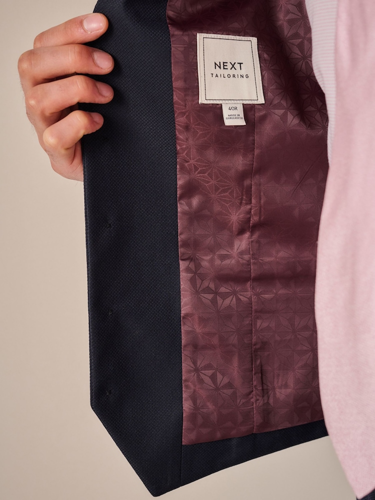 Bleu marine - Gilet de costume texturé - Image 4 of 9