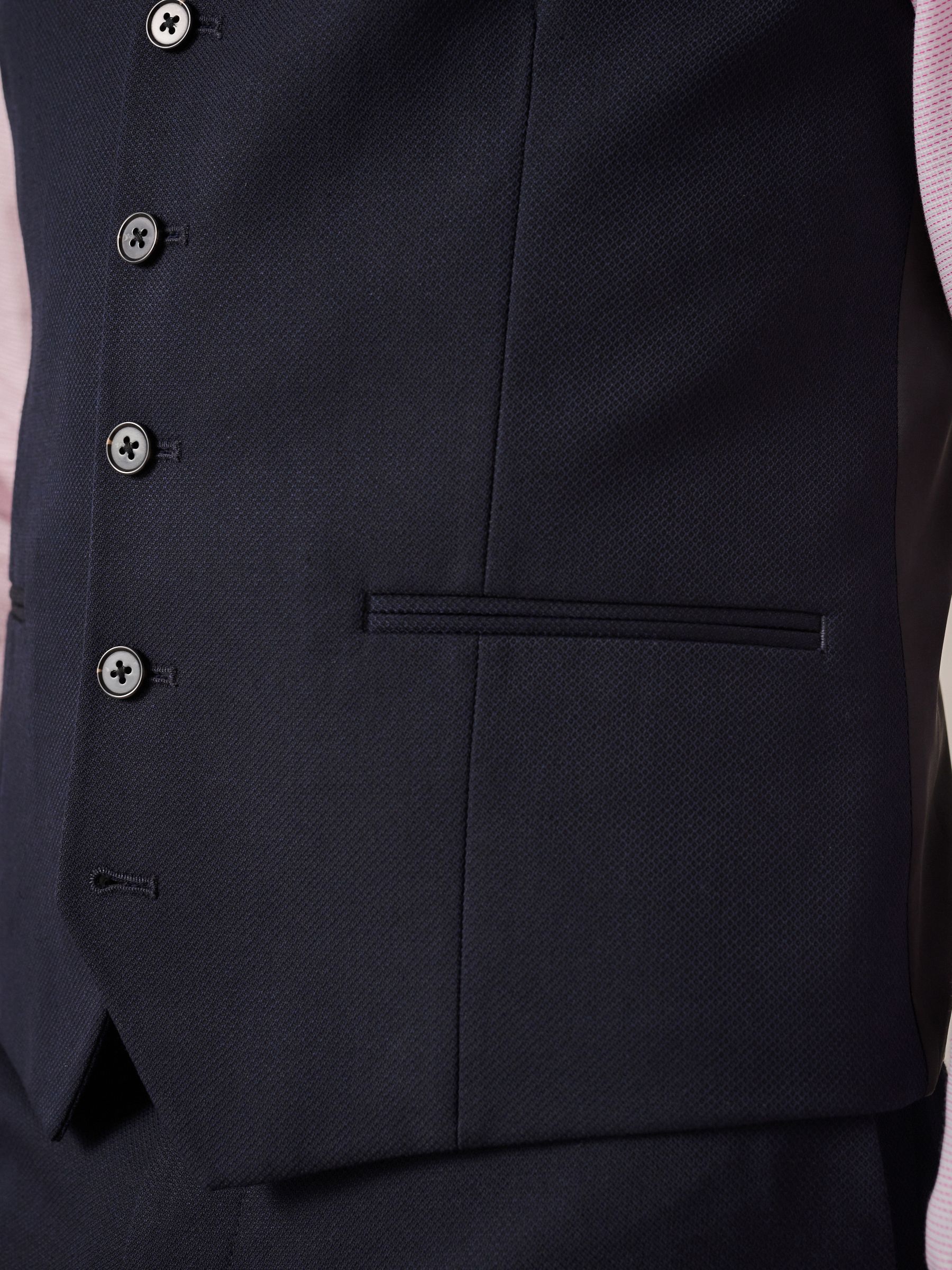 Next：日本 ネイビー ブルー - テクスチャード スーツ ベスト from