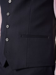 Navy Blue Textured Suit Waistcoat - Image 5 of 9