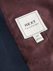 Navy Blue Textured Suit Waistcoat - Image 8 of 9