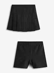 Black Cycle Short and Pleated Skirt Set (3-17yrs) - Image 1 of 10