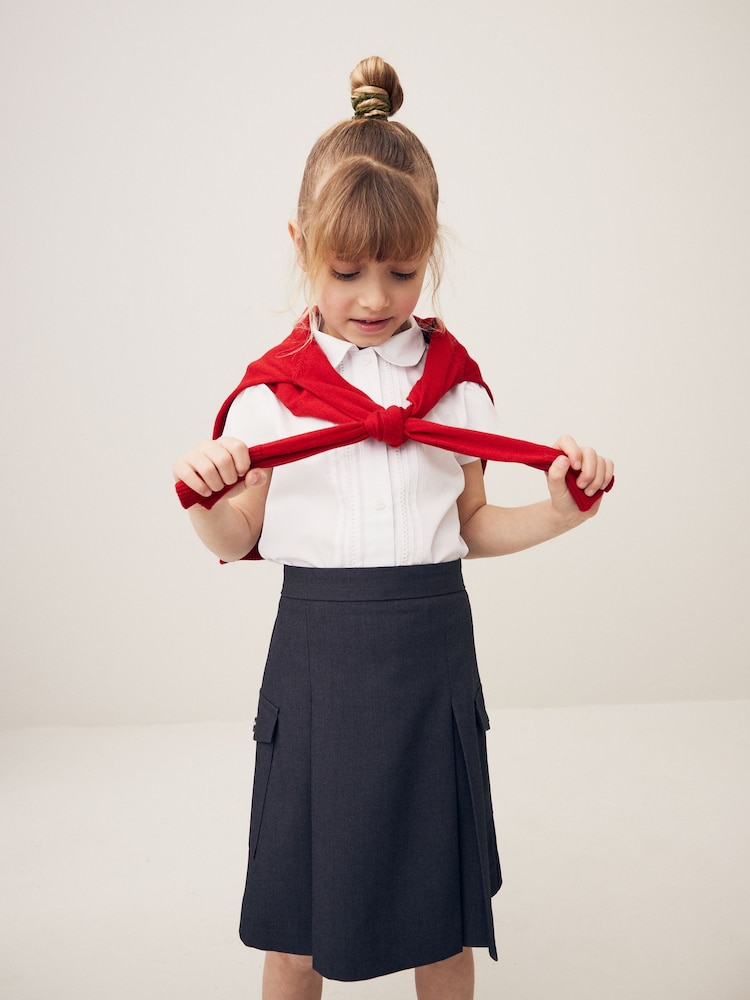 Grey Utility Pocket Pleated Skirt (3-16yrs) - Image 1 of 7