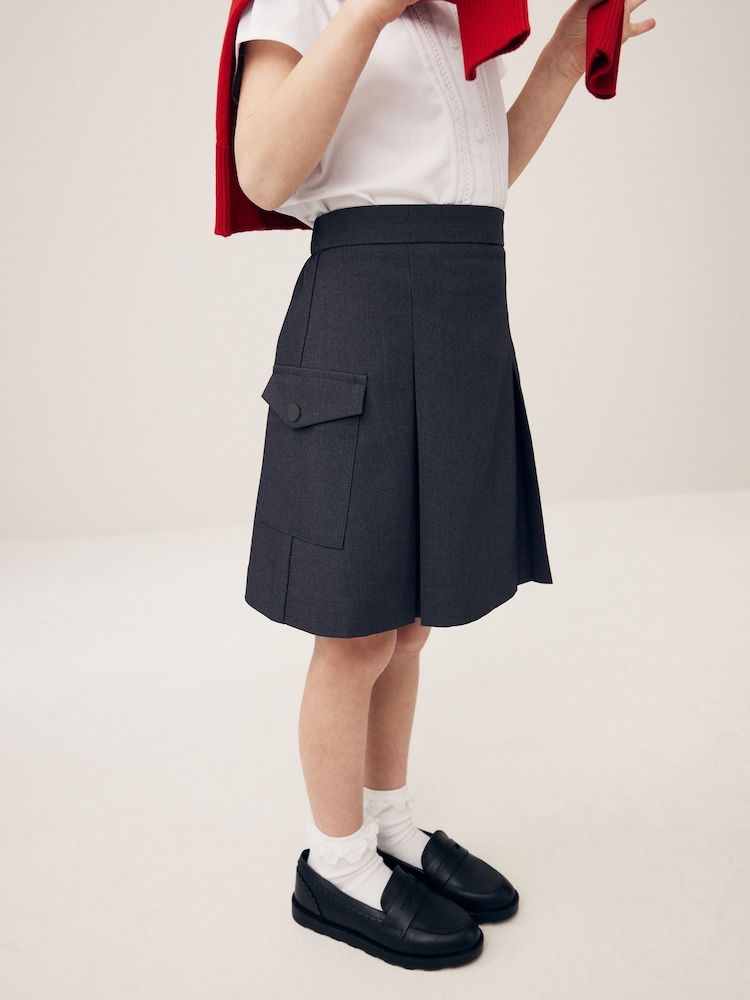 Grey Utility Pocket Pleated Skirt (3-16yrs) - Image 2 of 7