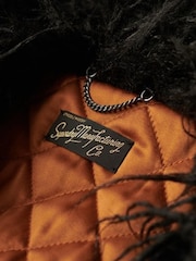Superdry Black Crop Quilt Line Afghan Jacket - Image 6 of 7