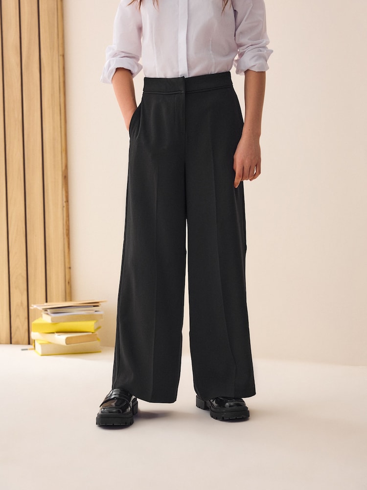 Black Senior Wide Leg Seam Trousers (9-18yrs) - Image 1 of 7