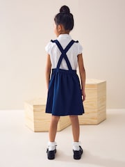 Bright Blue Ruffle Detail Pinafore School Dress (3-14yrs) - Image 3 of 7