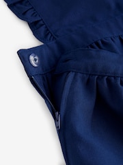 Bright Blue Ruffle Detail Pinafore School Dress (3-14yrs) - Image 6 of 7