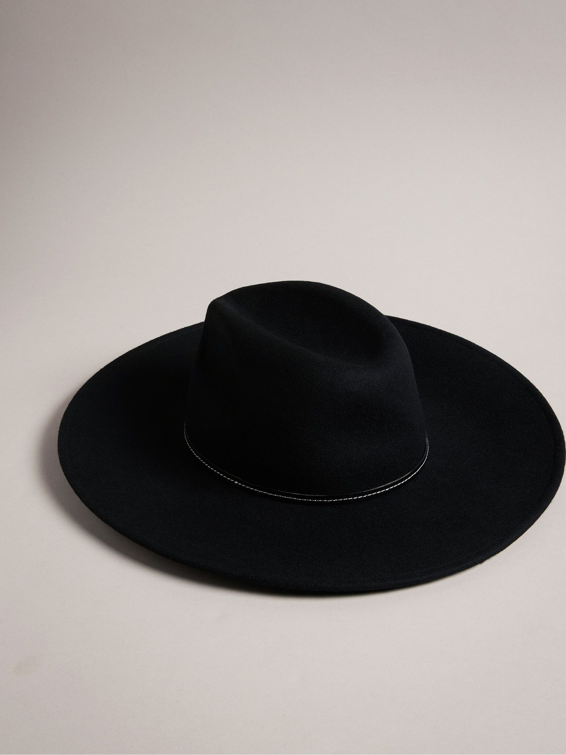 Buy Ted Baker Black Abbiea Tan Buckle Felt Hat from Next Luxembourg