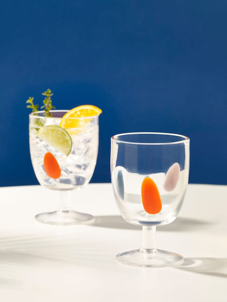 Set of 2 Multi Juno Wine Glasses - Image 1 of 5